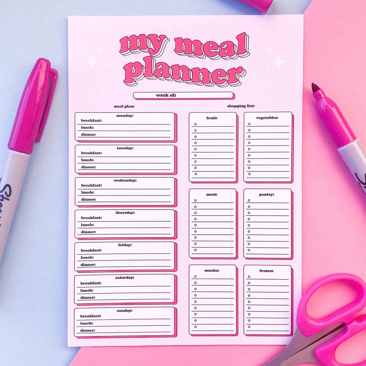 My Meal Planner Notepad