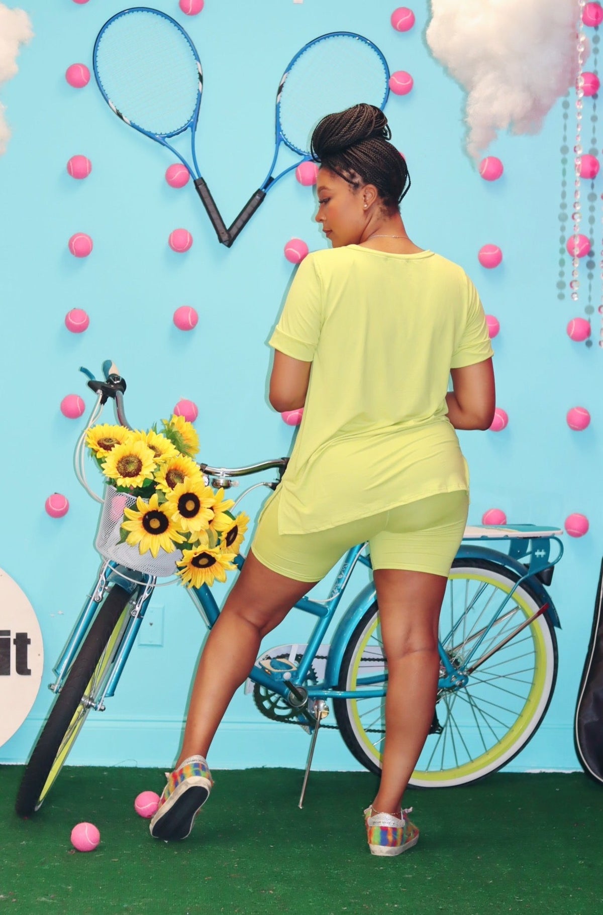 Bomb Biker Shorts Set (Lime)