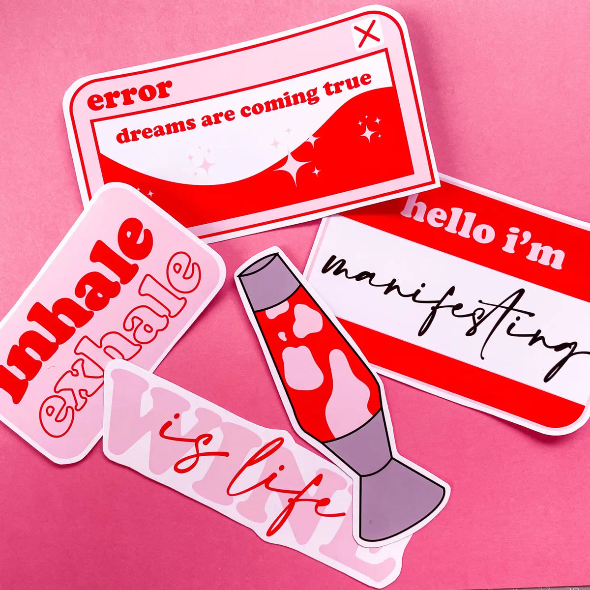 Red & Pink Glossy Sticker Pack