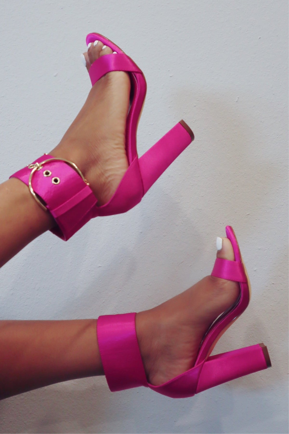 Haute Pink Chunky Heel Sandal