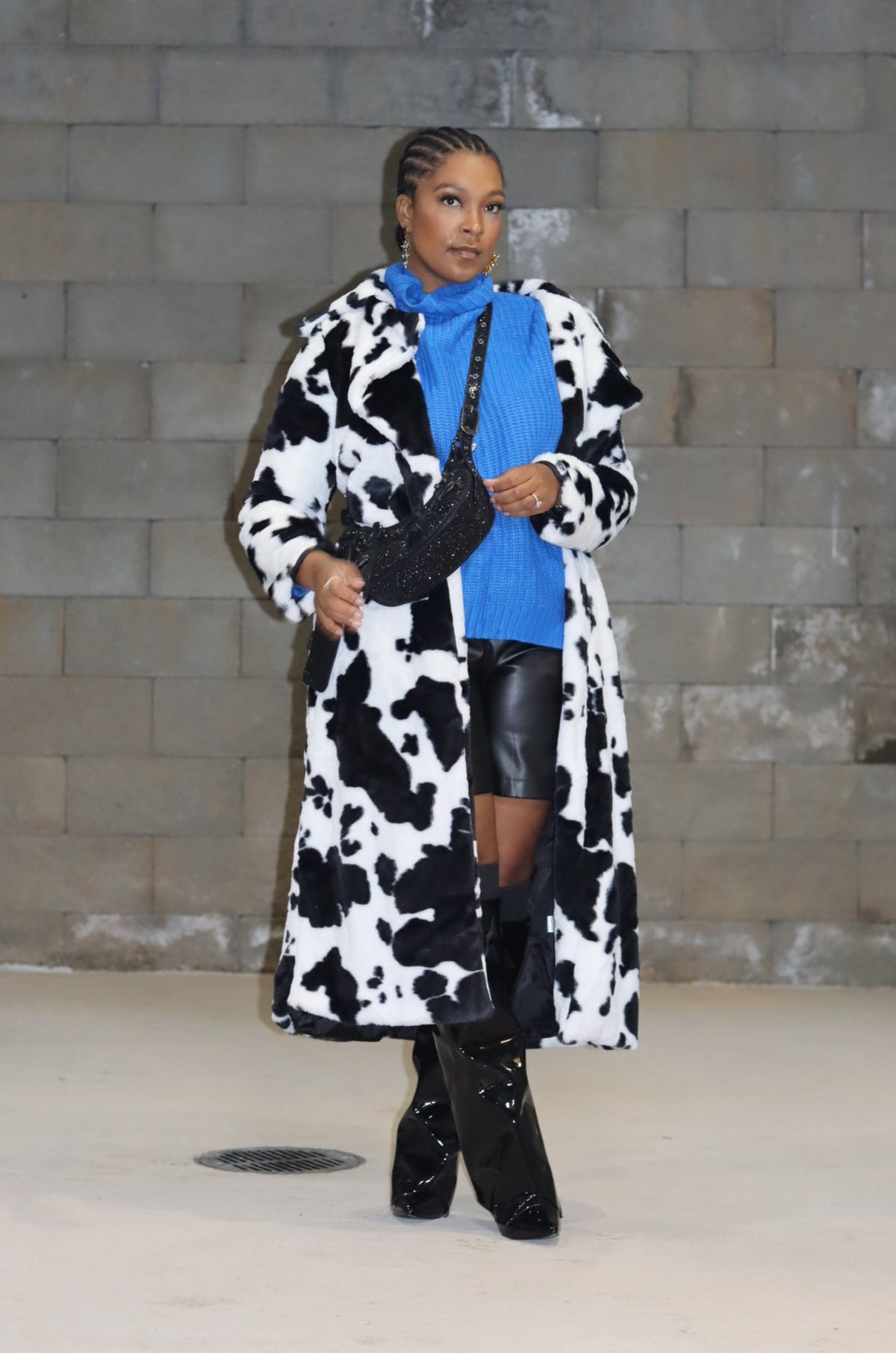 Cow Print Maxi Coat