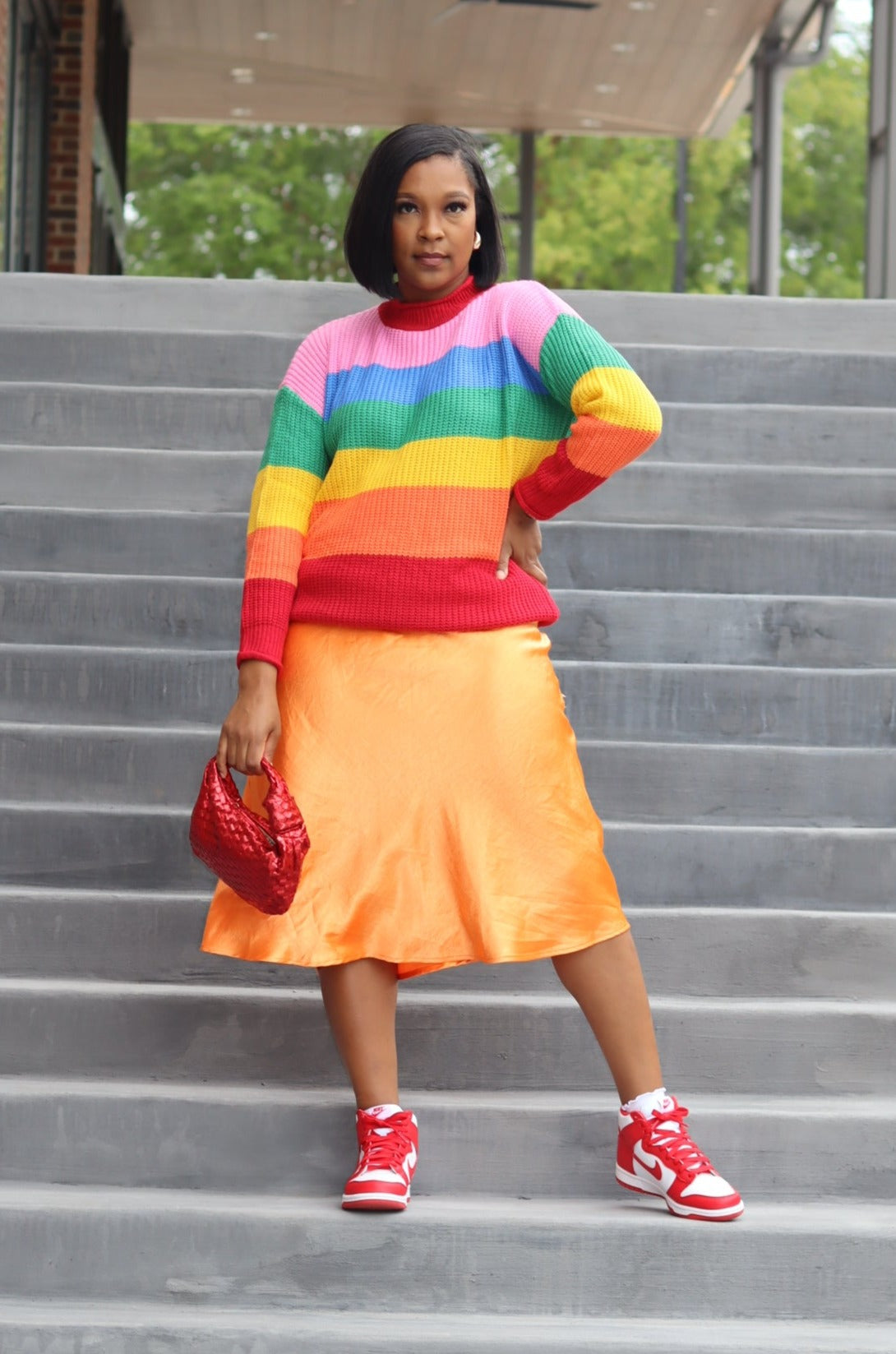 Oversized Rainbow Knit Sweater
