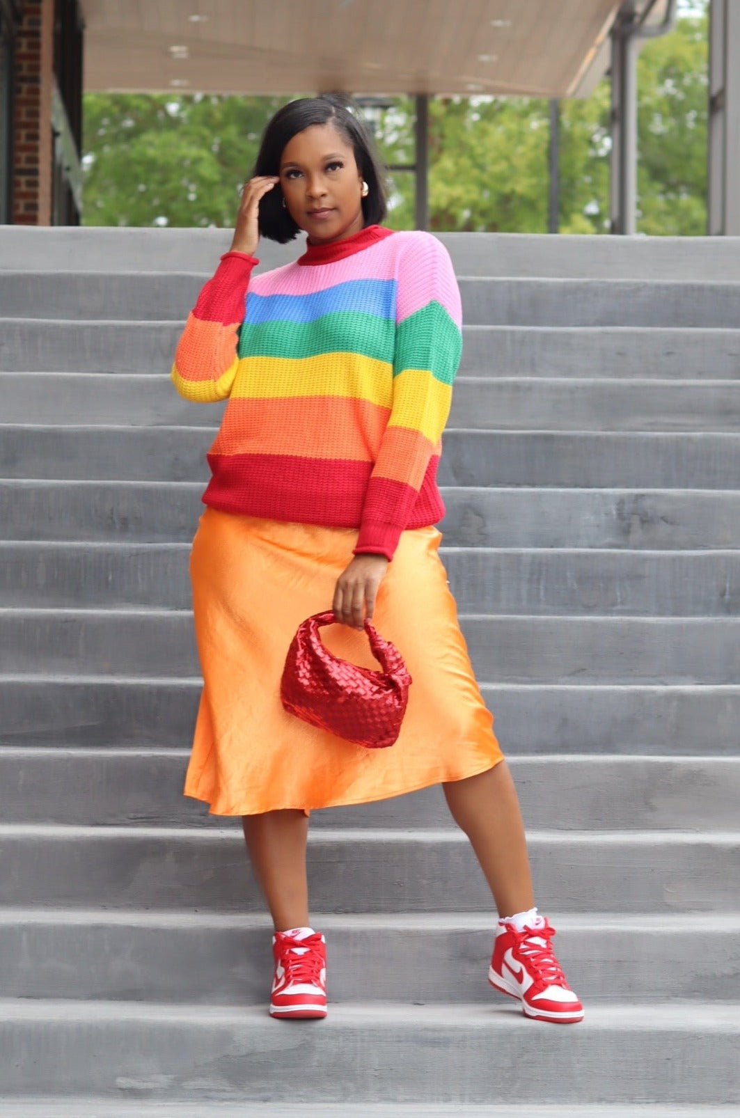 Oversized Rainbow Knit Sweater