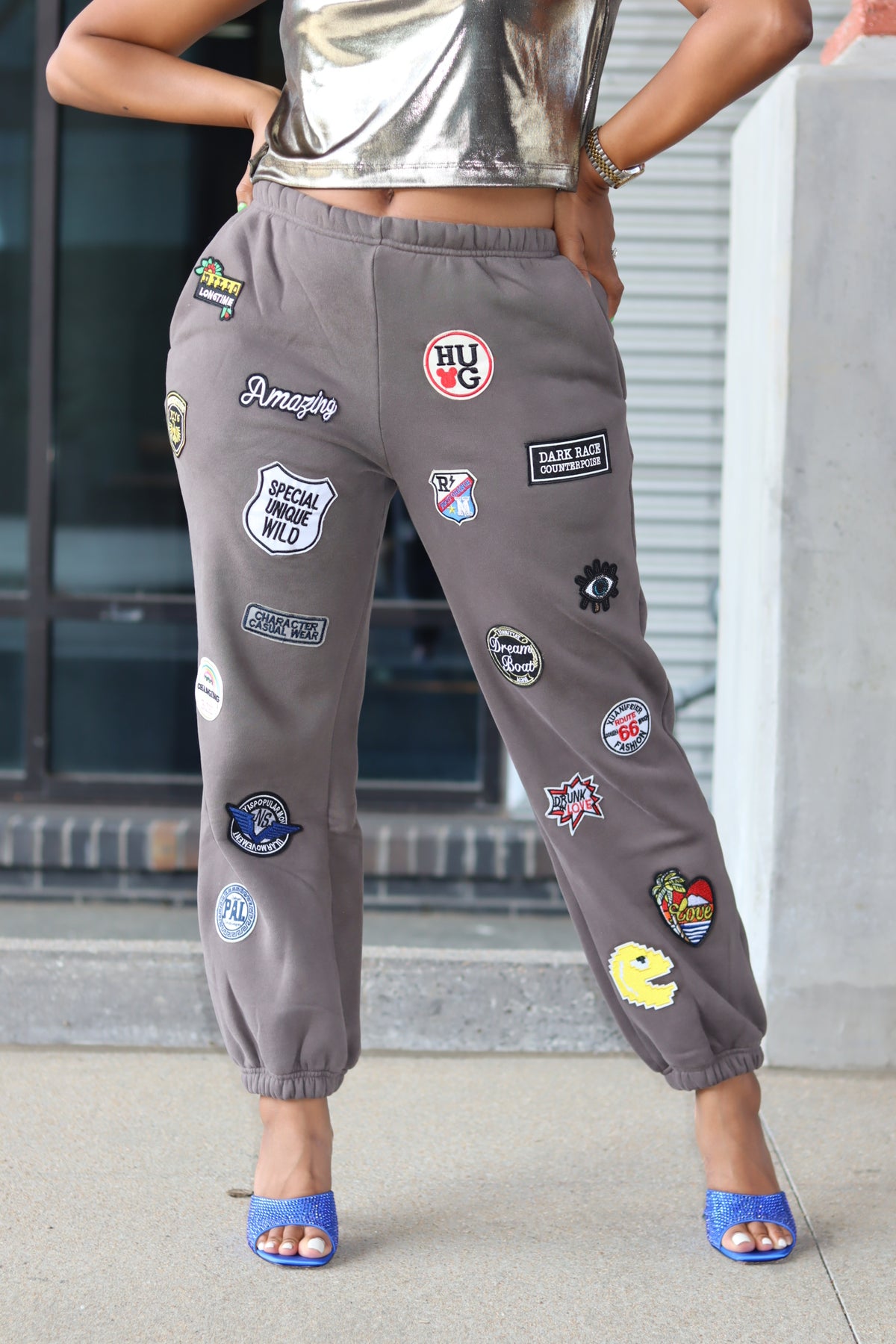 Patchwork Joggers (Charcoal)