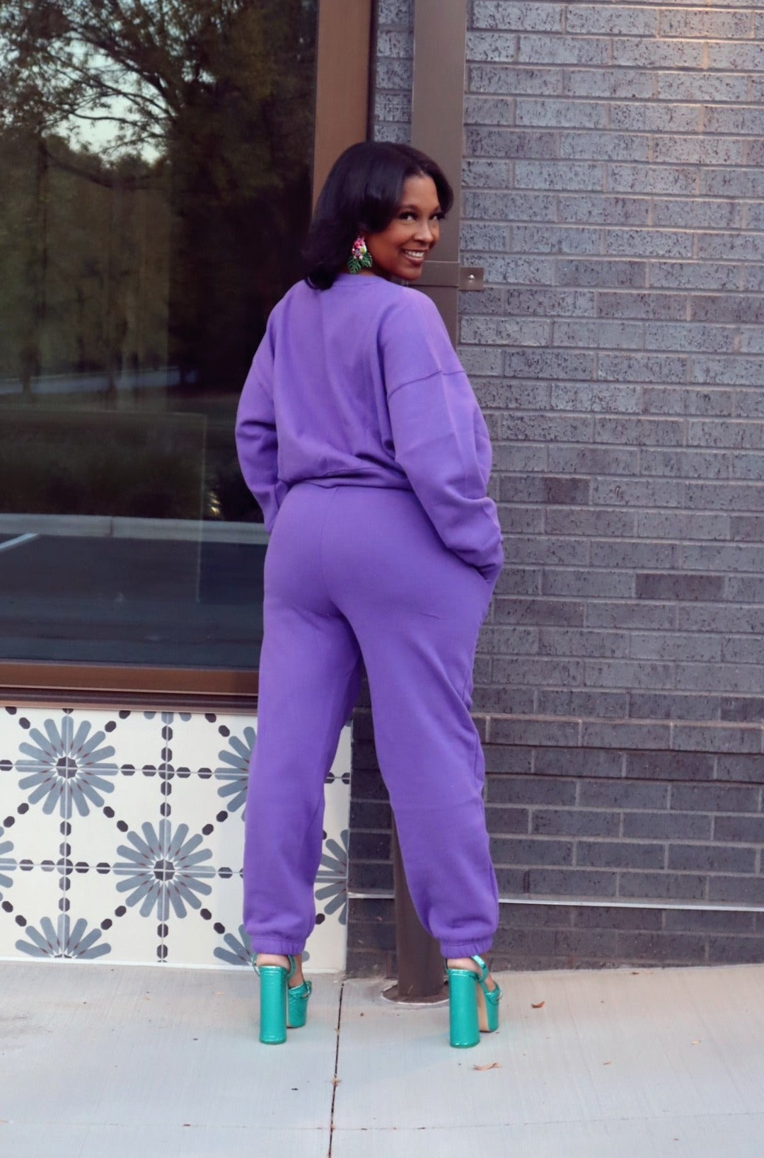 Chic Oversized Jogger Set (Purple)