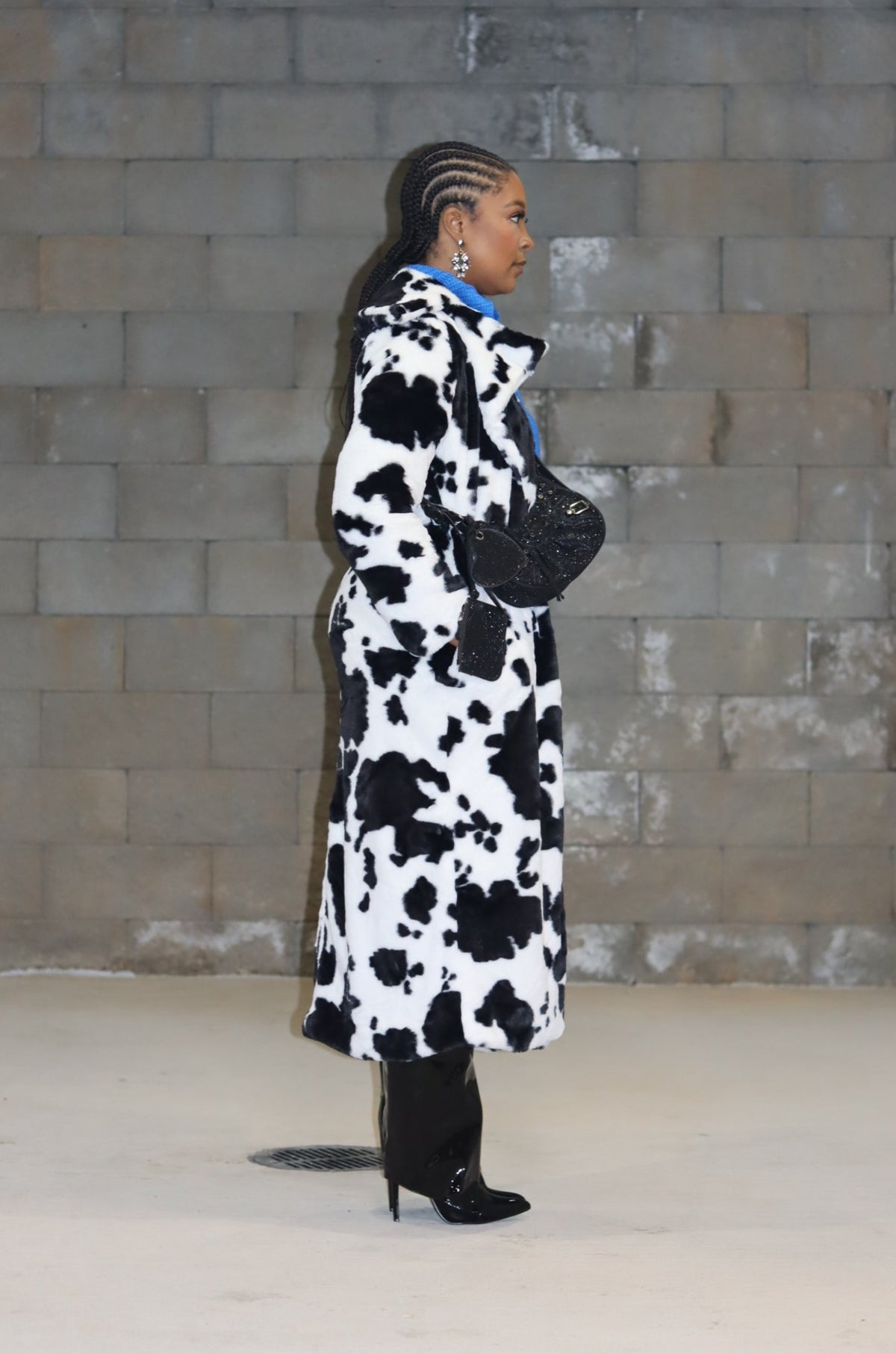 Cow Print Maxi Coat