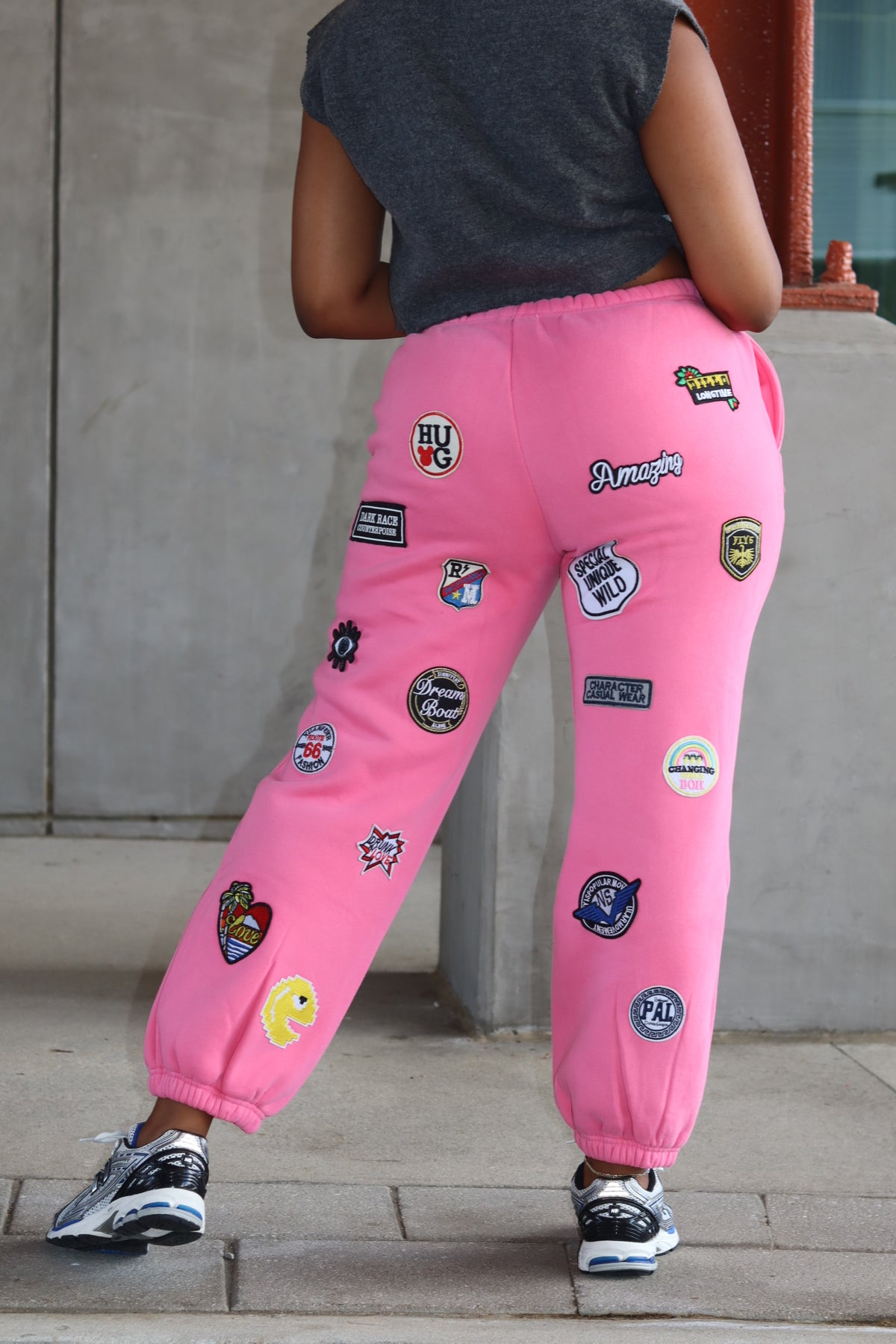 Patchwork Joggers (Pink)
