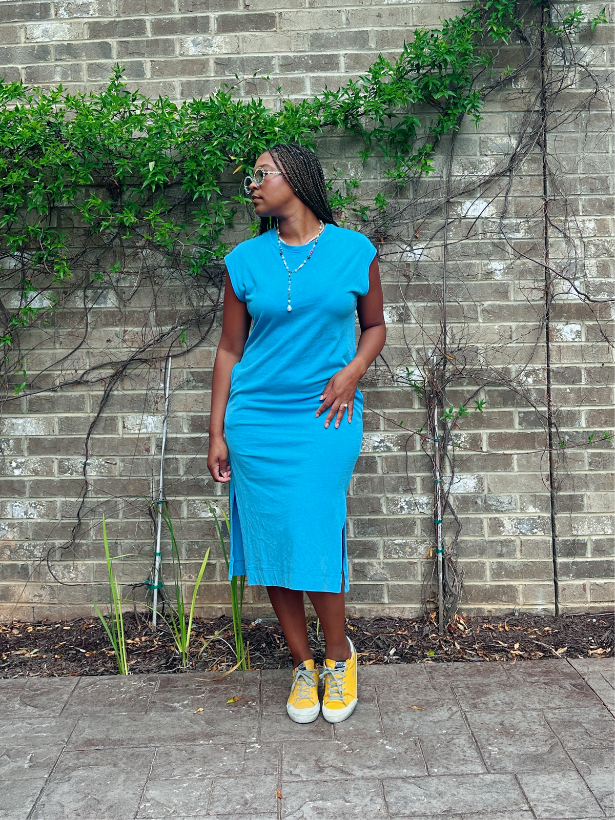 Casual Comfy Midi Dress (Blue)