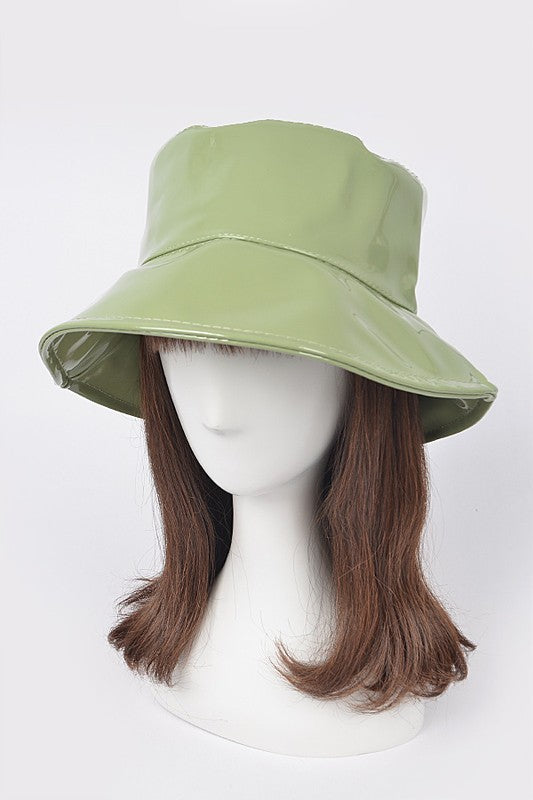 Vegan Patent Leather Bucket Hat