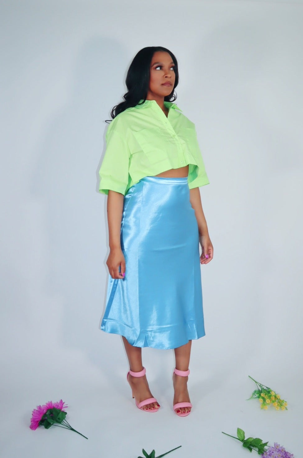 Essential Spring Midi Slip Skirts (Pastel)