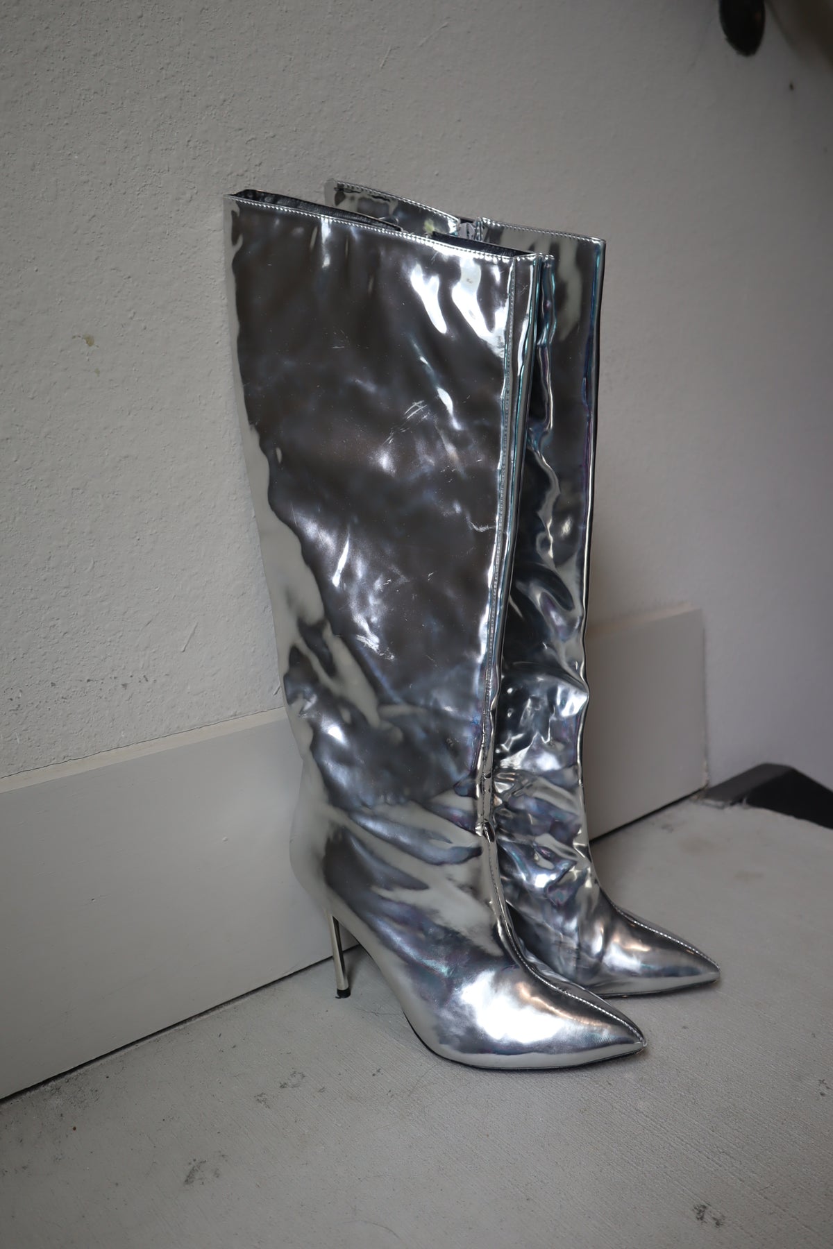 Metallic Knee High Boots (Multiple Colors)